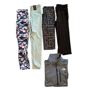Women’s Activewear Bundle – Leggings & North Face Zip-Up Small